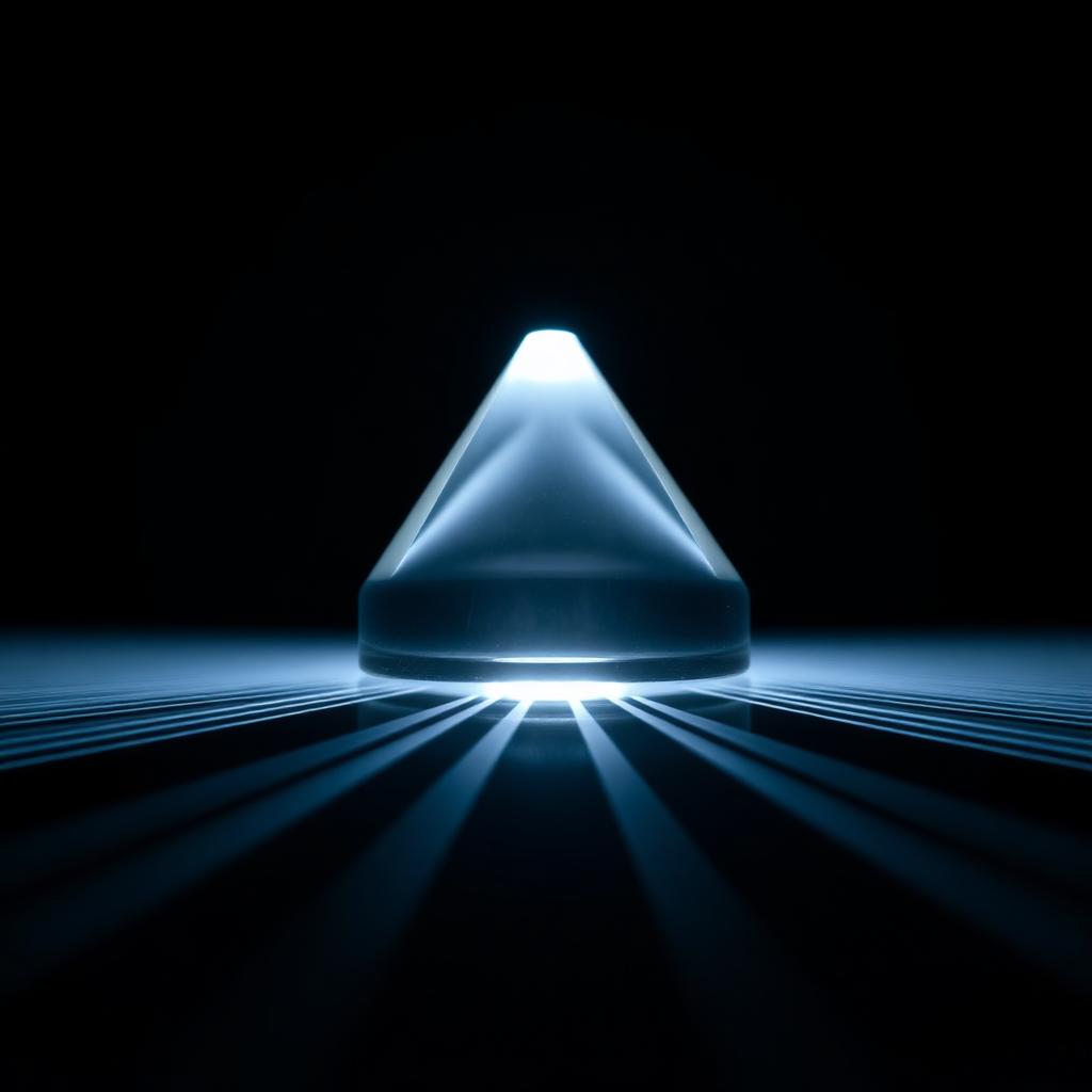 Precision prism refracting light, symbolizing measurable clarity